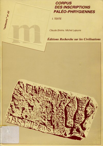 Brixhe Lejeune corpus phrygie