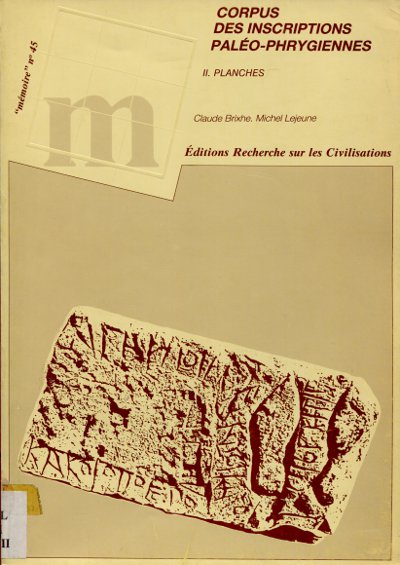 Brixhe Lejeune corpus phrygie2