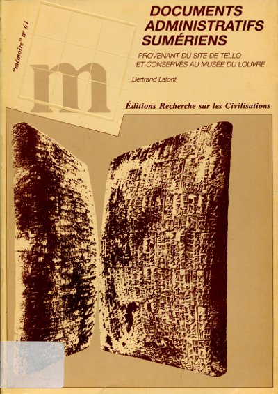 COLL XIII M 61 Lafont doc adm sumeriens