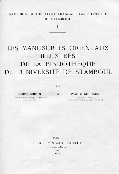 COLL I M 01 edhem stchoukine manuscrits