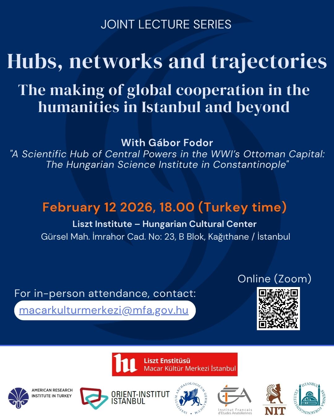 Joint lecture series - Hubs, networks and trajectories. The making of global cooperation in the humanities in Istanbul and beyond