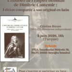 Conférence - L’« Histoire de l’Empire ottoman » de Dimitrie Cantemir : Édition comparée à son original en latin