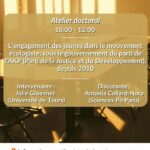 Atelier doctoral - L’engagement des jeunes dans le mouvement écologiste, sous le gouvernement du parti de l’AKP (Parti de la Justice et du Développement), depuis 2010