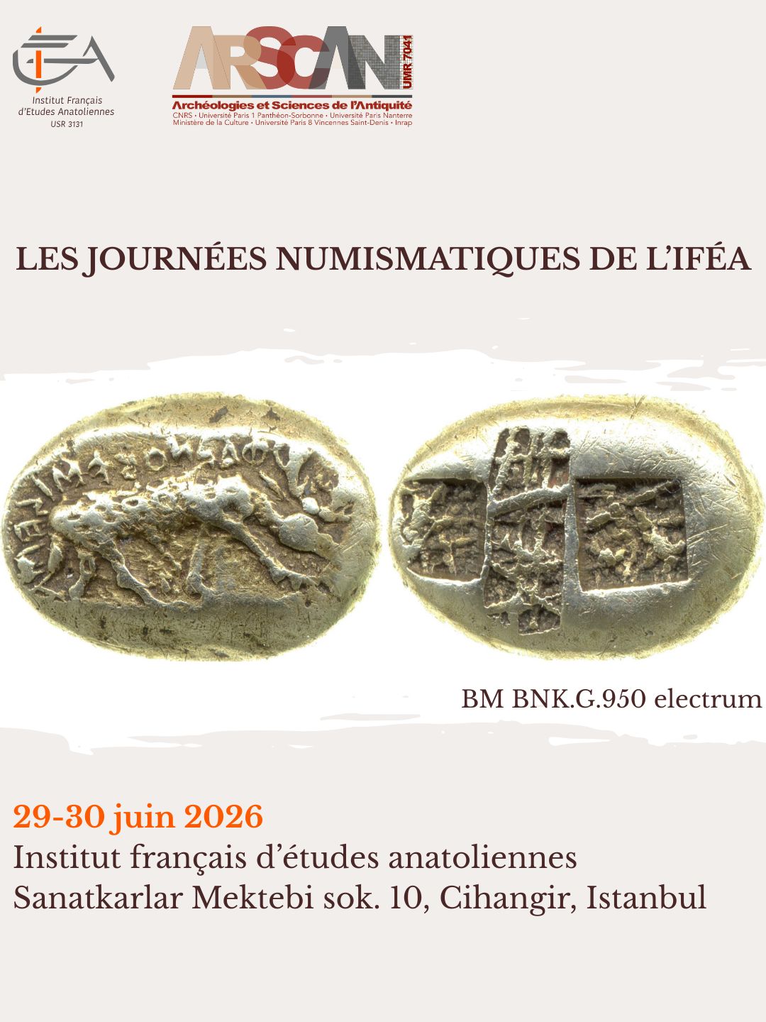 Les Journées numismatiques de l'IFEA