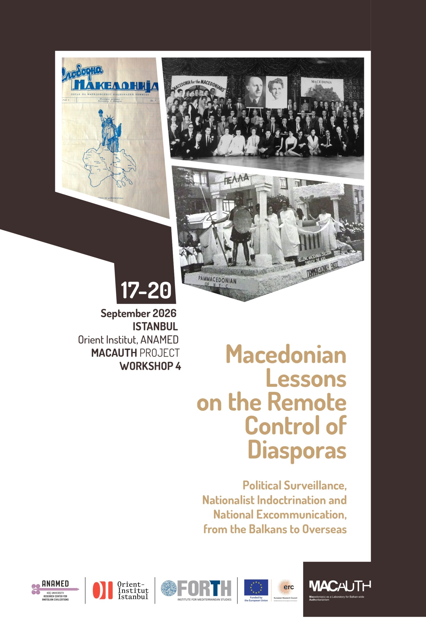 Workshop - Macedonian Lessons on the Remote Control of Diasporas, Political Surveillance, Nationalist Indoctrination and National Excommunication, from the Balkans to Overseas